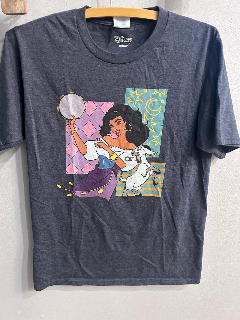 Disney Esmeralda & Djali Hunchback of Notre Dame Graphic Tee Dark Gray Small
